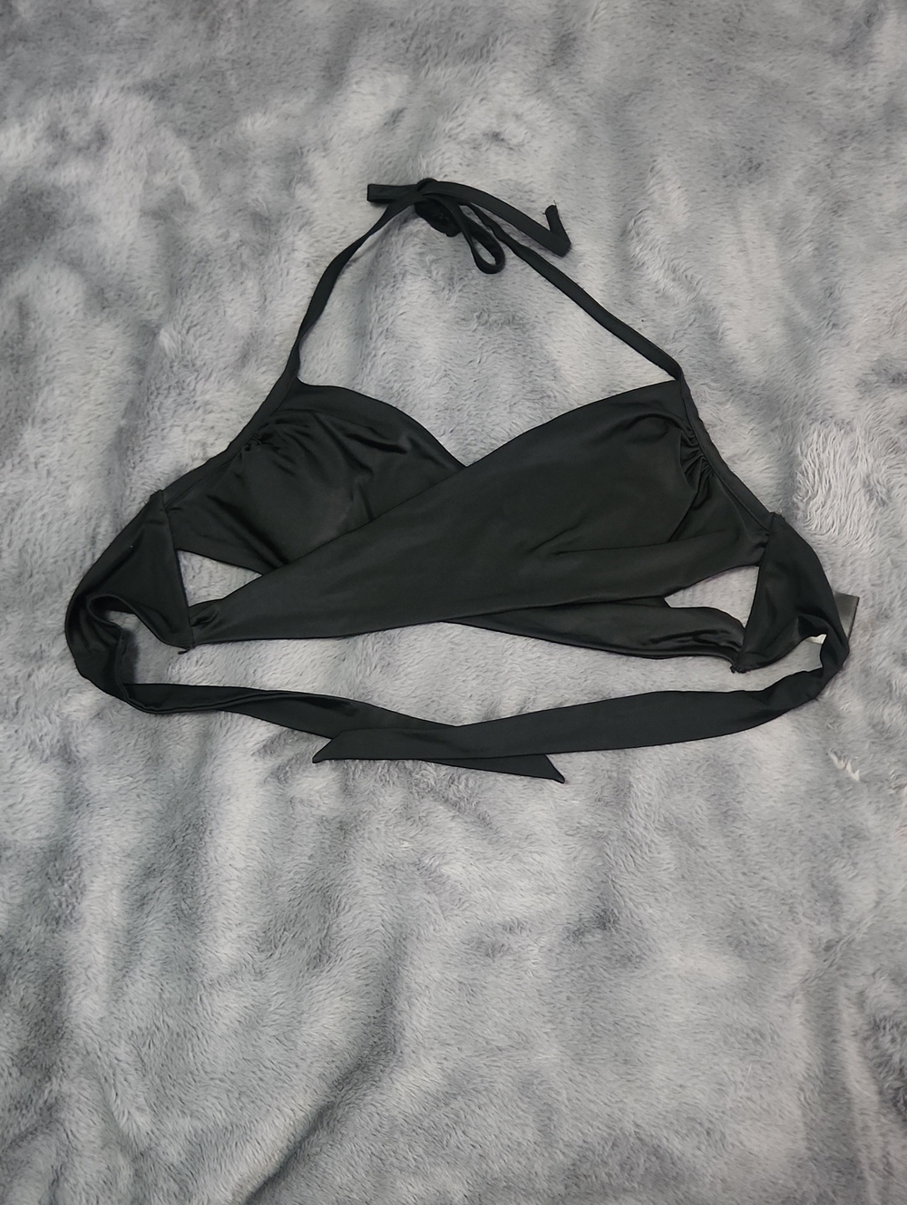 H&M Black Wrap Halter Bikini Top